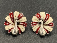 Ohrstecker Pfau Emaille  925er Silber 