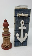 Deko Set maritim Teelicht und Leuchtturm