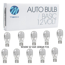 10x M-Tech 12V 16W W16W W2,1x9,5d T15 Glühlampe Glassockellampe Autolampe  M60w