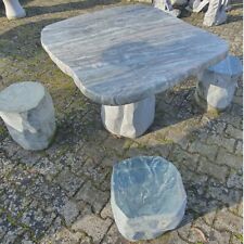 Tischgruppe Granit mit 4 Hocker Sitzgruppe Sitzgarnitur,Tischset, Tisch Garten