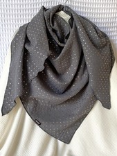 Weihnachten Goldene Sternchen xxl Musselin Tuch Dreieckstuch Grau Neu