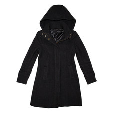 Zara Basic Mantel grau Kapuze Trench Damen S