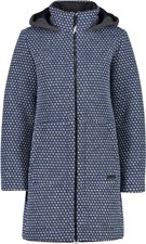 CMP Damen Wollmantel Outdoorjacke, Kurzmantel, blau-weiß, Gr.46 , neuwertig