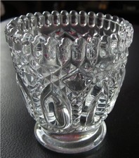 DEKO sehr schöner Glas Becher / kleine breite Tischvase, 7.5 cm hoch & Ø 7 cm