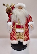 Weihnachtsmann Weihnachtsmann mit Porzellangesicht & Handdekoration auf Ständer 15"