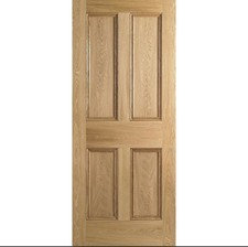 WEISSE EICHENFURNIER 4 PANEL MASSIVHOLZ TÜR 1981 mm x 762 mm x 35 mm SCHNÄPPCHENPREIS!!