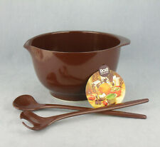 VINTAGE 1970ER ROSTI DÄNEMARK 3L MISCHSCHALE MIT SALATSERVERN BRAUN MELAMIN