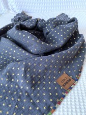 Ciao Kakao Goldene Sternchen Musselin Tuch Neu Weihnachten Dunkelgrau