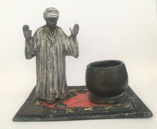 antiker Spelter Vesta oder Streichholzhalter und Stürmer