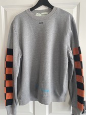 „MAIN LABEL“  OFF WHITE Herren Sweatshirt Grau Größe S 