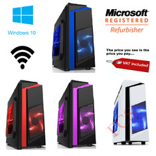 Ultra Schnell Quad Core Gaming PC Tower WiFi & 8gb 1tb HDD & Win 10 + 2gb gt710