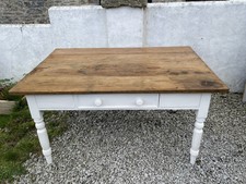 Antik viktorianischer massiver Kiefer Bauernhaus Küchentisch. 60"" x 41"". Tolle Farbe