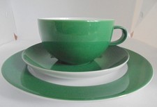 TCM, Tchibo Kaffeegedeck,3tlg.,grün,Tasse,Unterteller+Kuchenteller