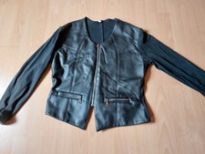 Sexy Damenjacke - Kunstleder/Stoff-Mix mit Reißverschluss