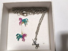 Kinderkette Kette Ohrringe Motiv Einhorn Pferd Pony