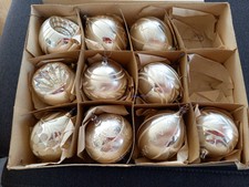 10 alte silberne runde u. ovale Christbaumkugeln  Glas, Vintage