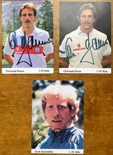 3 Autogrammkarten 1. FC Köln - 2 x Daum 1 x Rutemöller - selten