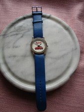 ARMBANDUHR UHR KLING AUTOHAUS CHREYSLER und JEEP LEDER BAND BLAU  NEU SAMMELN