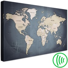 Landkarte Welt AKUSTIKBILD LEINWAND AKUSTIKDÄMMUNG WANDBILD XXL WOHNZIMMER Karte