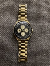 Seiko Chronograph Flightmaster 150 Alarm gold 33 Jahre alt (1989) Jet-erprobt