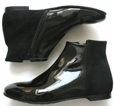 AGL exklusive Wildleder + Lack Leder Stiefelette schwarz Stiefel Boots Damen 37