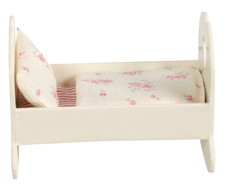 MAILEG Wiege mit Bettwäsche-Set Holz cremeweiß Puppenmöbel