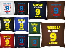 9.Geburtstag Kissen - Kinder Sprüche Kissen 9 Geb. - Deko Kuschelkissen 9 Jahre