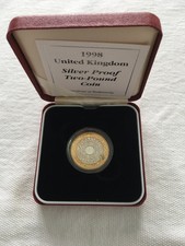 1998 Silberproof £ 2 Münze. Auf der Schulter der Riesen stehen. Verpackt mit COA