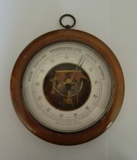 Altes Holz Wetterstation Barometer Friedr. Eichholz Ribnitz