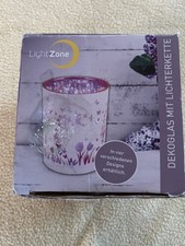 LED Licht Glas - 20cm - Deko Tisch Fenster Lampe Leuchte Zylinder beleuchtet