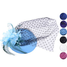 JADE Blüten FLOWER Punkte Schleier PILLBOX Hut HEADPIECE Rockabilly