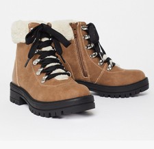 Lipsy braun zum Schnüren Wanderstiefel Mädchen/Damen Stiefel Größe 3/35.5 Bnwt Rrp £ 38