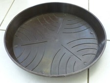 Plastik Kunststoff Untersetzer rund groß Blumen dunkelbraun   D 40 cm        -55