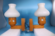 2 Wand-Lampen Laterne Beleuchtung Vintage Kiefernholz Ess-Wohn-Schlaf-Zimmer RAR