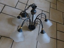 Lampe / Hängelampe / Hängeleuchte / Deckenleuchte - Metall / Glas - top Zustand