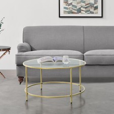 B-WARE Couchtisch Tisch Beistelltisch Wohnzimmertisch Sofatisch Ø84cm Gold