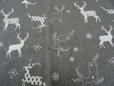 TISCHDECKE Weihnachten Tisch Dekoration HIRSCH Bedruckt 142 cm x 250 cm Grau
