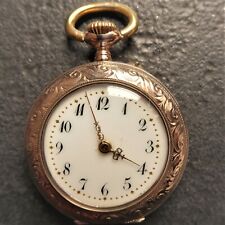 DAMEN-TASCHENUHR, "AH", Gold - 8K, arabische Ziffern, gute Funktion, ca. 1915