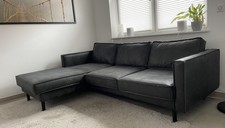Sofa Couch schwarz gebraucht in top Zustand Ecksofa Leder Micro