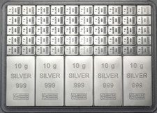  Valcambi 100 Gramm Silber 999 CombiBar MIX 5 x 10 und 50 x 1 Gramm Tafelbarren 