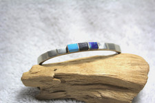 Armreifen 925er Silber/Sterlingsilber mit Türkis, Onyx und Lapis