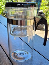 KAMJOVE Teekanne 1000 ml Glaskanne Teeservice Filtersieb, Since1989 Teapot