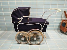 Antiker 50er Jahre Souplex Kinderwagen von 1951, dunkelblau, Frankreich, Vintage