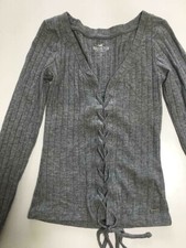 Einzigartiges Schickes Strick Pullover Schnürbluse Gr. XS TOP Hollister