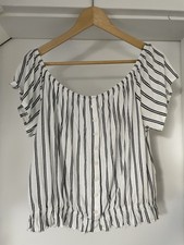 Top Shirt T-Shirt Bluse Off-Shoulder Cropped S M L 36 38 40