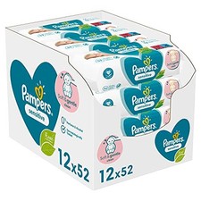 Pampers Sensitive Baby Feuchttücher 624 Tücher (12 x 52) Empfindliche Babyhaut