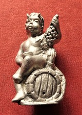 Bacchus,Zinn, 120 gr ,6,5 cm, Deko, Sammler, Weinstube, Geschenk