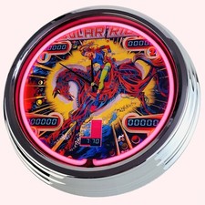 N-0755 Wanduhr "Flipper Solar Ride Gottlieb 1979" Neonuhr Wohnzimmer Küche Deko