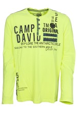 Camp David Longsleeve Henley T Shirt Herren Baumwolle Rundhals Gelb L XL XXL