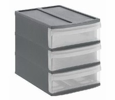 Rotho Schubladenbox Tower Systemix Slim 26,5 x 19,2 x 23,3 cm (L x B x H), 3